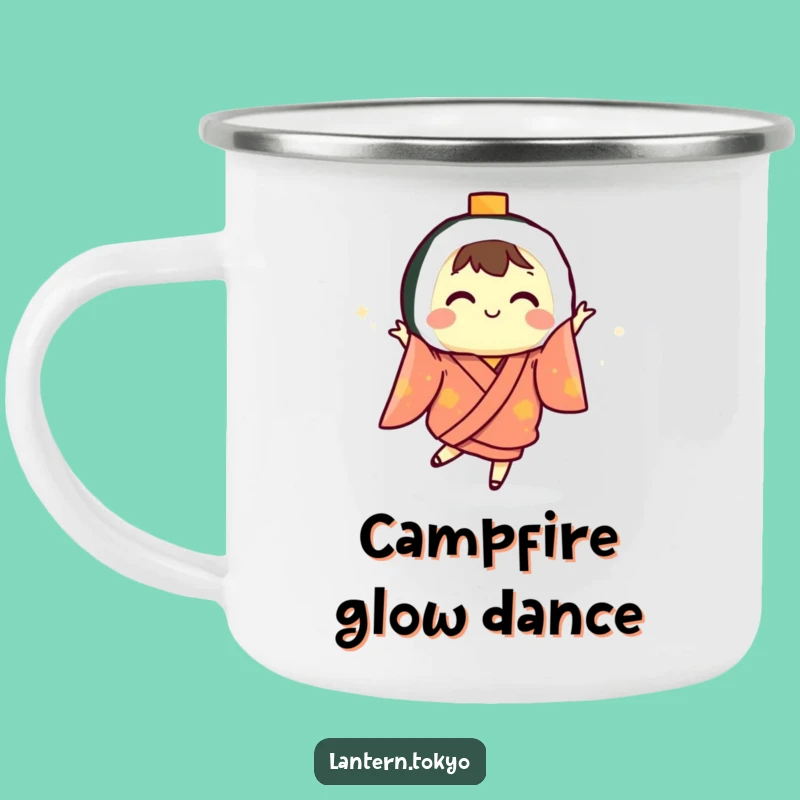Funny Sushi Lantern Dance Kimono Camping Mug: Hilarious Outdoor Gift for Adventurers