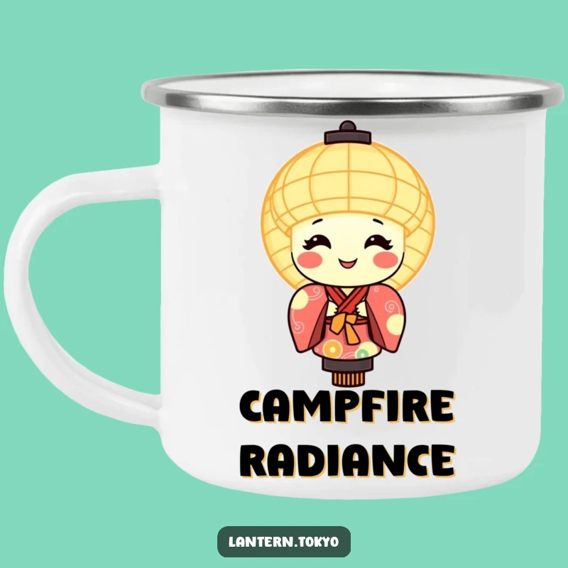 Funny Lantern Kimono Camping Mug: Light Up Your Adventures!