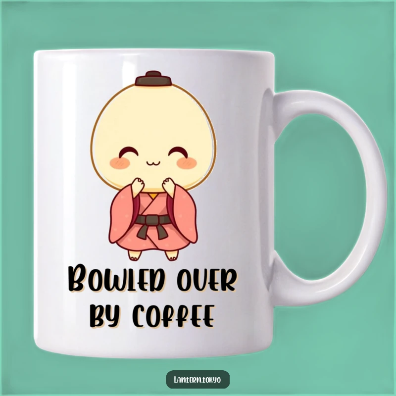 Funny Mochi Lantern Bow Mug - Polite Greetings for a Cheerful Day!