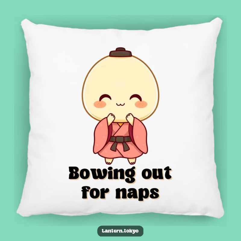 Cute Mochi Lantern Pillow - Cozy Comfort with a Funny Bow!