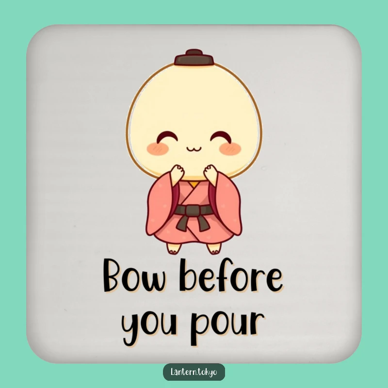 Cute Mochi Bow Coasters - Protect Surfaces with Funny Politeness!