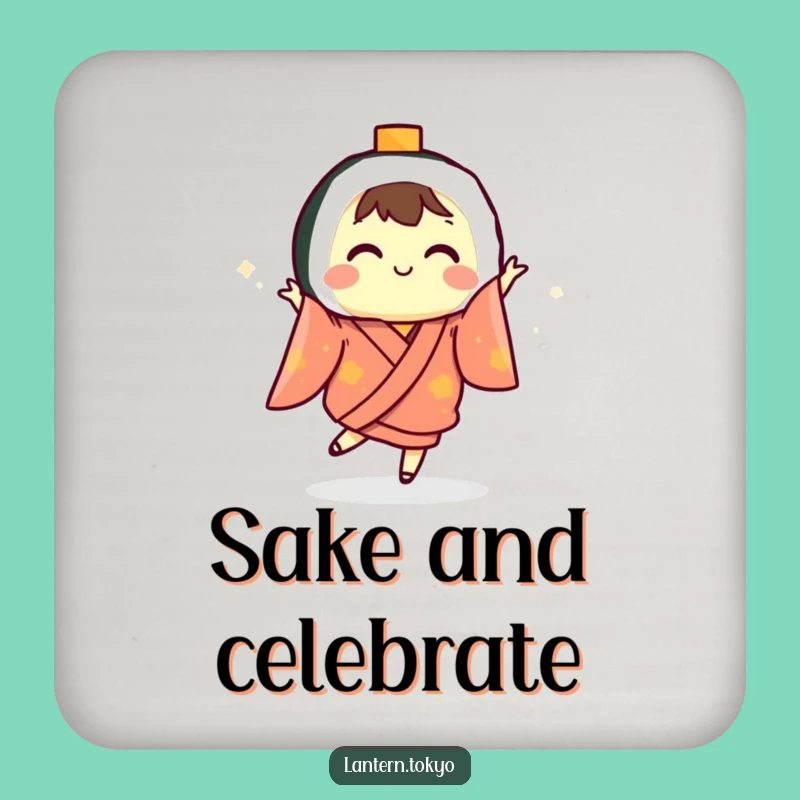 Funny Sushi Lantern Dancing Kimono Coaster: Hilarious Gift to Protect Your Surfaces