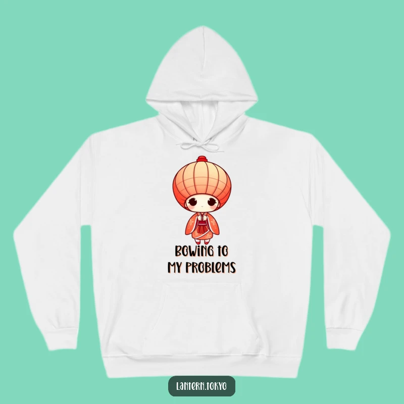 Cozy Funny Red Kimono Lantern Hoodie: Graceful Bows for Warm, Humorous Comfort!