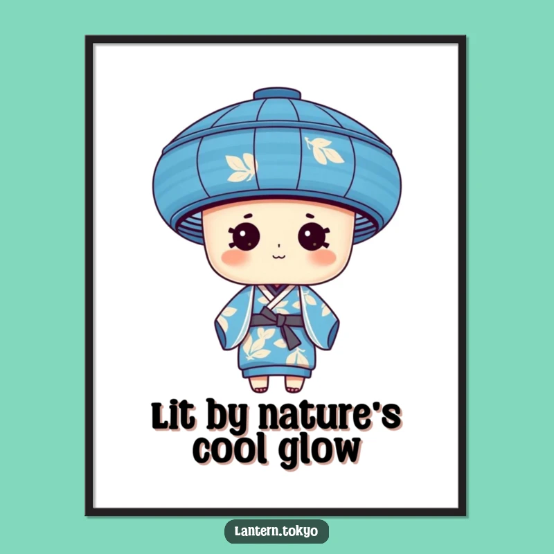 Funny Free Printable Wall Art: Leafy Kimono Lantern Downloadable Decor Gift