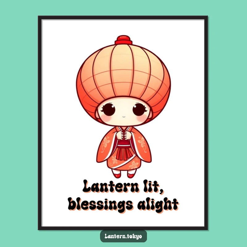 Funny Free Printable Wall Art: Kimono Lantern Bow Downloadable Decor Gift