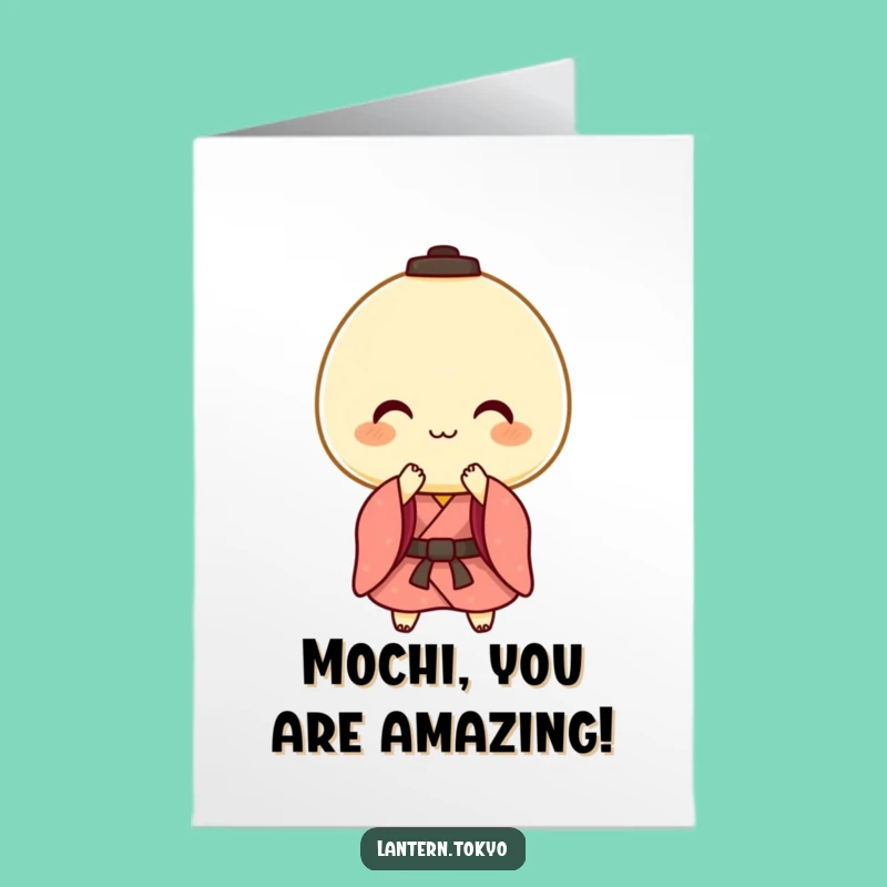 Free Printable Congrats Card: Mochi Lantern's Respectful Bow Downloadable