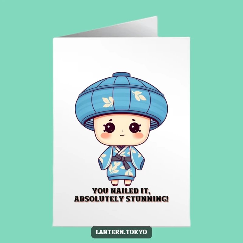 Free Printable Congrats Card: Kimono Lantern Leafy Funny Downloadable Gift