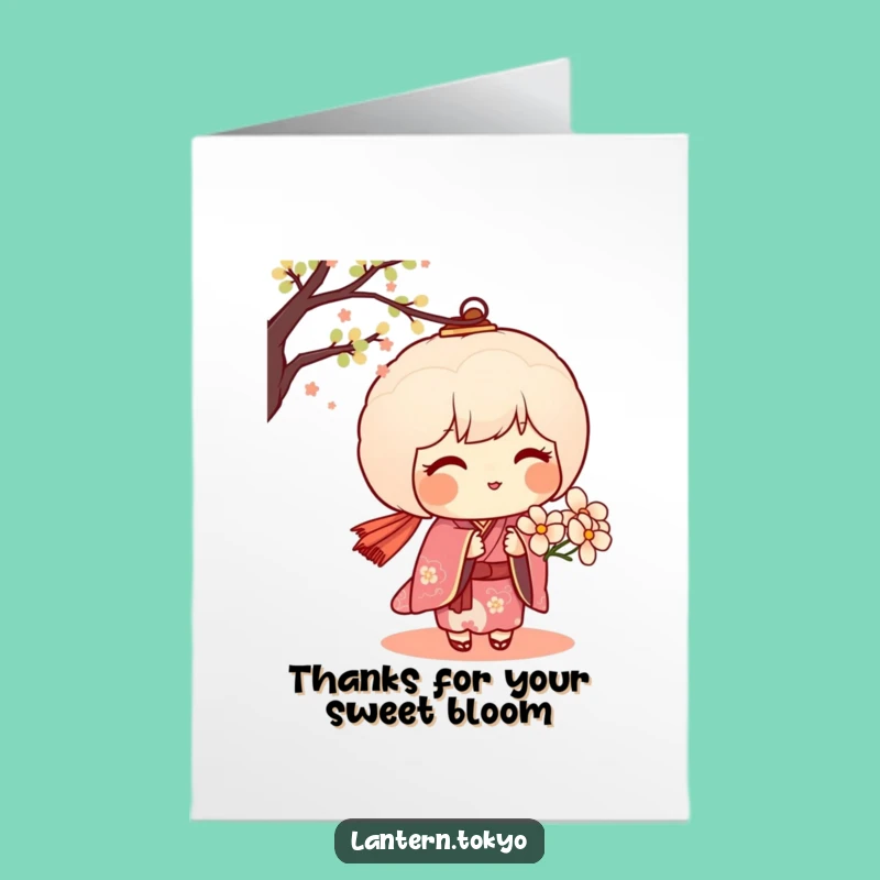Free Printable Sweet Thank You Card: Dango's Floral Gratitude Downloadable