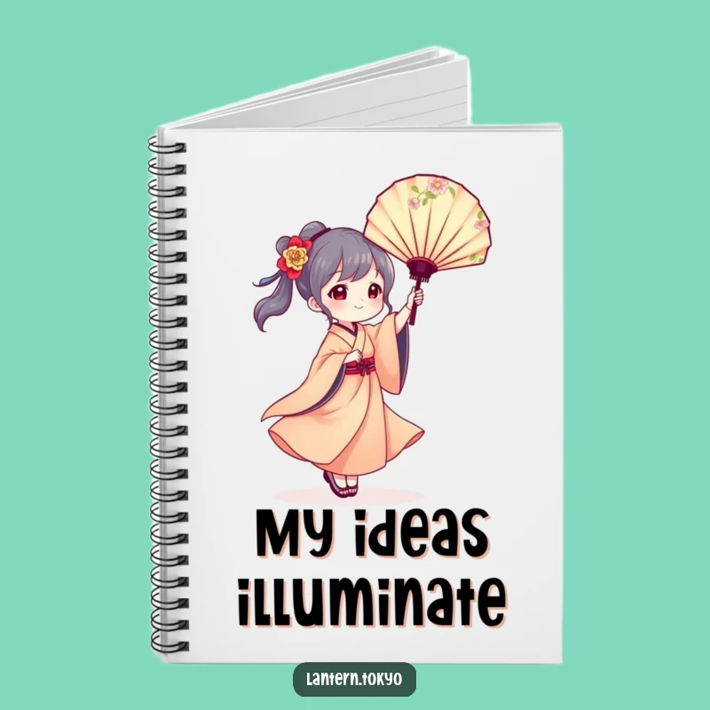 Elegant Lantern Kimono Notebook - Journal Your Thoughts with Artistic Flair