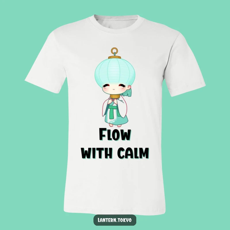 Funny Teal Lantern T-Shirt: Flowing White Kimono Peace Symbol
